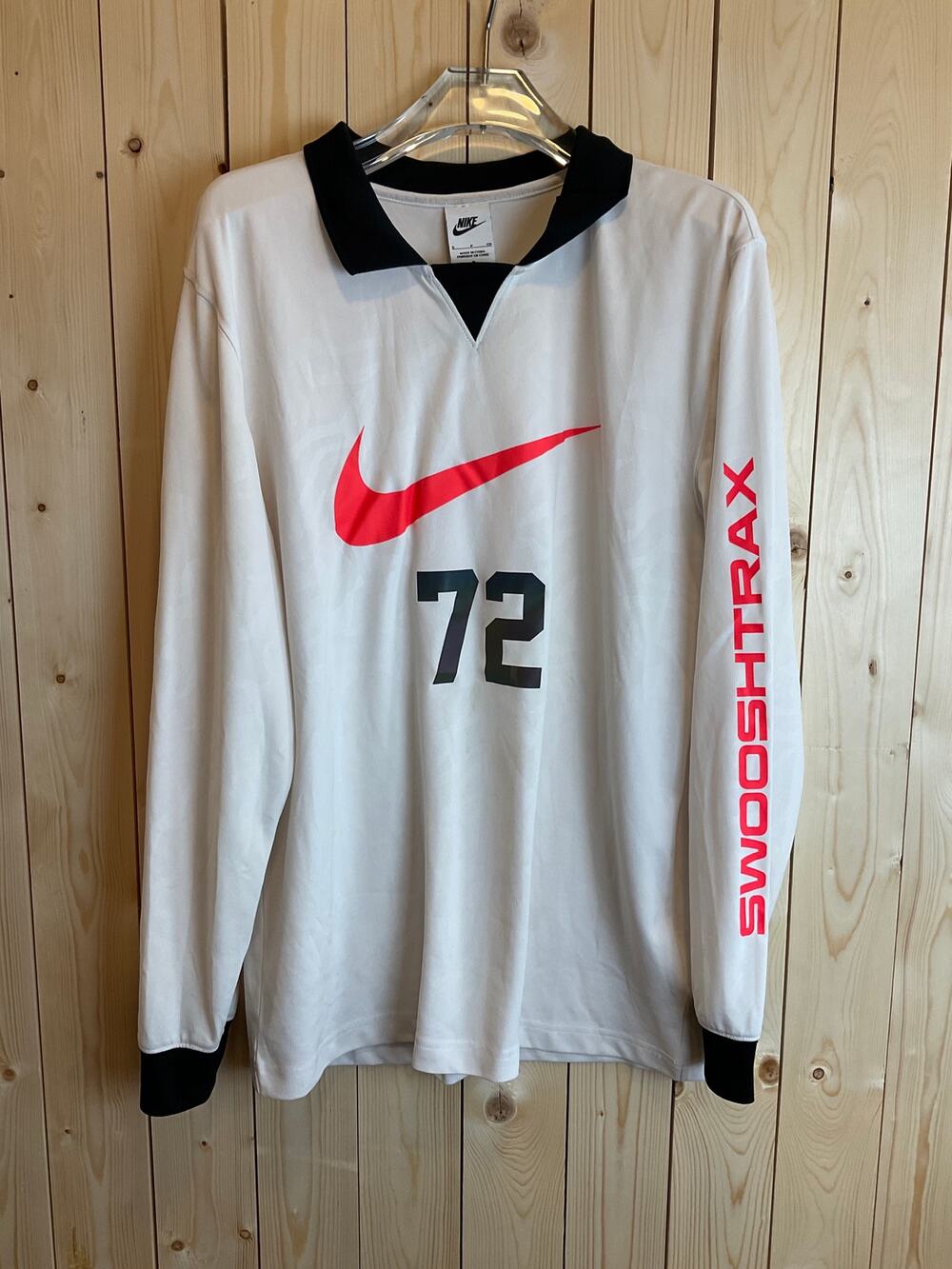 NIKE Swooshtrax 72 Shirt Soccer Long-Sleeve Top, Cream - Size S